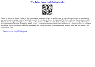 Was Julius Caesar A Tyrant | PPT