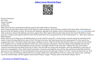 Was Julius Caesar A Tyrant | PPT