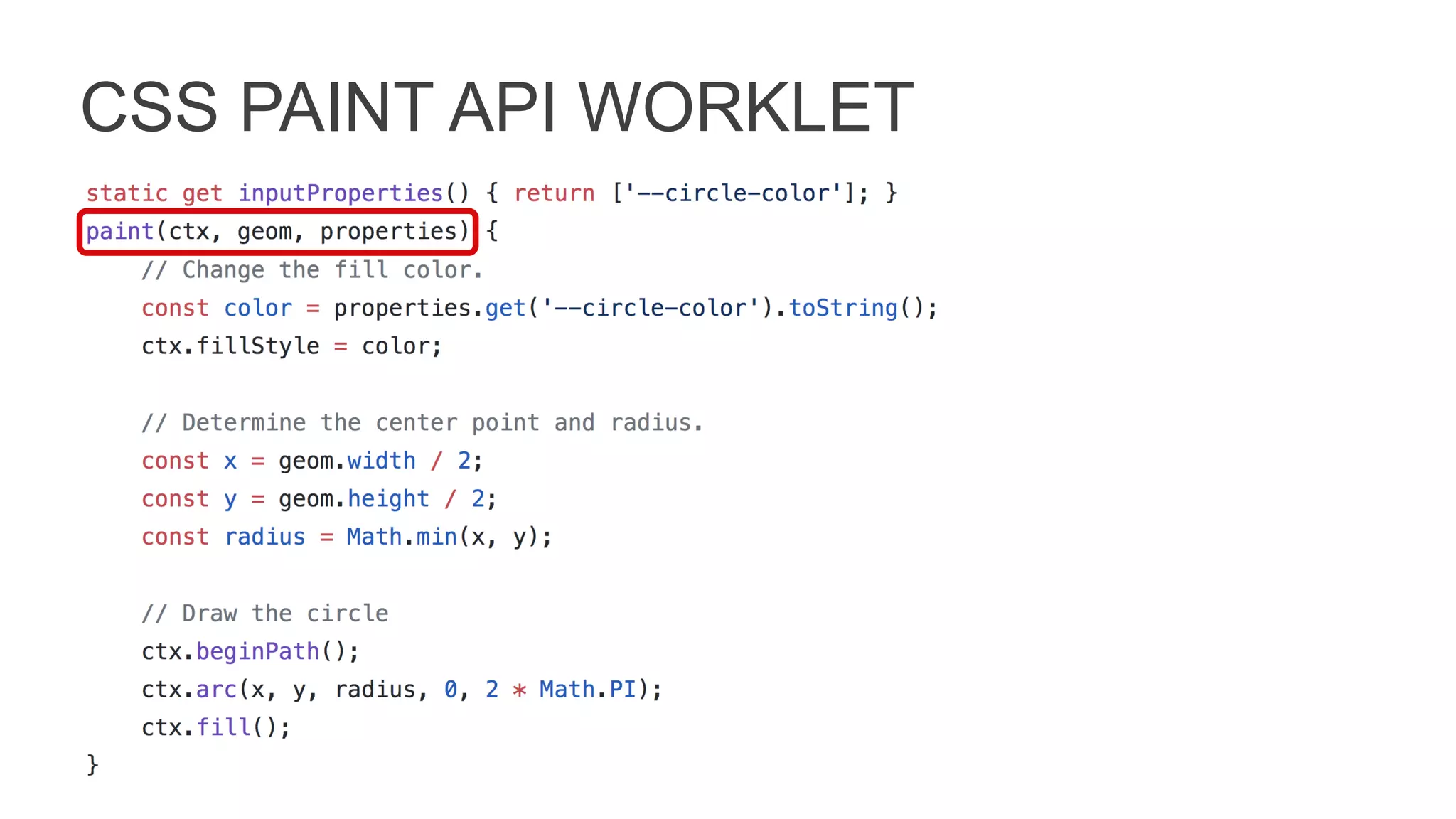 CSS PAINT API WORKLET
 