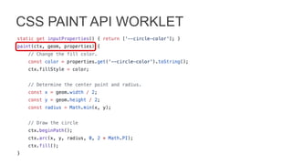 CSS PAINT API WORKLET
 