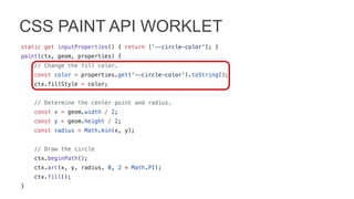 CSS PAINT API WORKLET
 