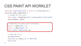 CSS PAINT API WORKLET
 