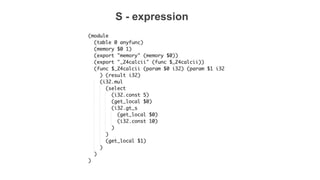 fast to parse
S - expression
 