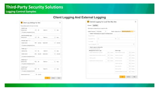Third-Party Security Solutions
Logging Control Samples
Client Logging And External Logging
 