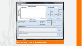 - Using VB platform

 FRONT END GUI – A screen shot
 