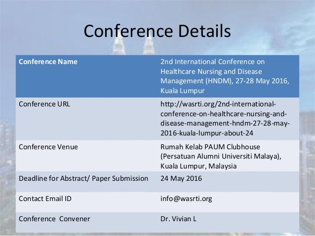 2nd International Conference on Healthcare Nursing and 