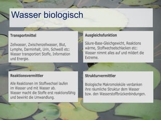 Wasser biologisch
 