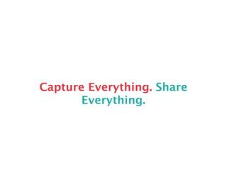Capture Everything. Share
       Everything.
 