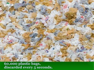 60,000 plastic bags, discarded every 5 seconds. 