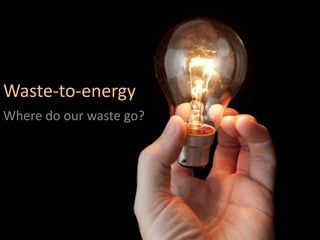 Waste-to-energy
Where do our waste go?
 