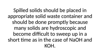 Solid Lab Debris WASTE DISPOSAL PROCEDURES (Intro to Laboratory | PPTX