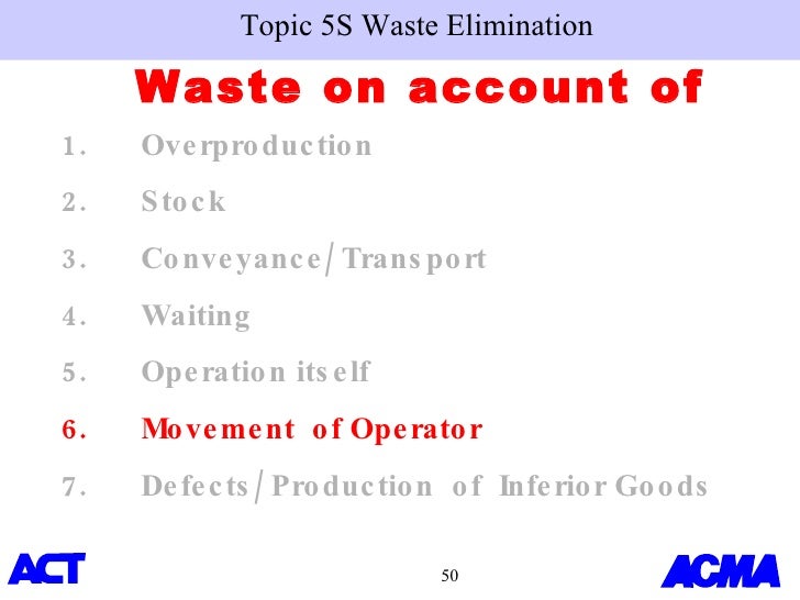 waste elimination One popular and well-known concept of the toyota production system is the elimination of waste, in japanese also called muda (無駄. waste elimination One popular and well-known concept of the toyota production system is the elimination of waste, in japanese also called muda (無駄.