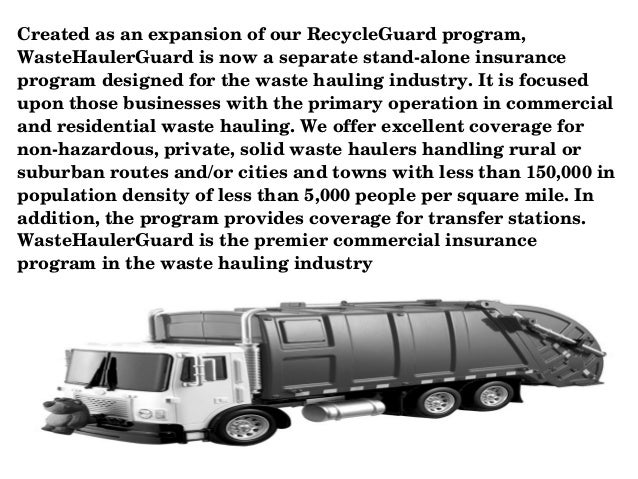 Waste haulers insurance