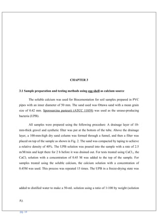 BIOCEMENTATION FOR SAND USING WASTE (CONTAIN CALCIUM SOURCE) | PDF