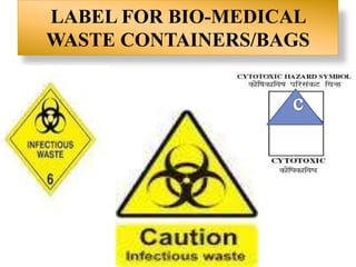 LABEL FOR BIO-MEDICAL
WASTE CONTAINERS/BAGS
 