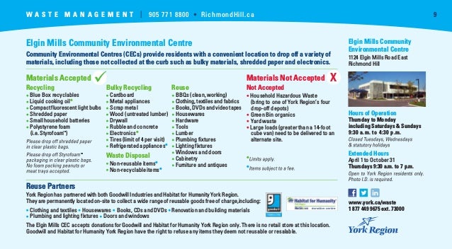 Waste management calendar
