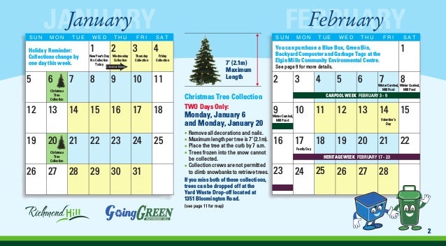Waste management calendar