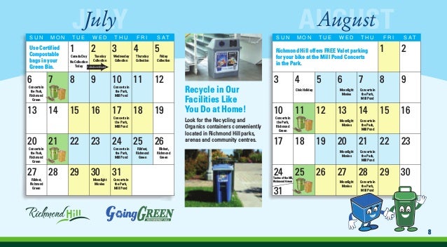 Waste management calendar