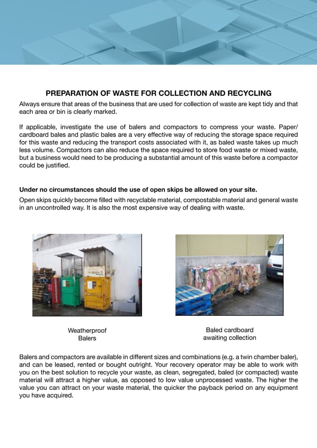 Waste management for hotels