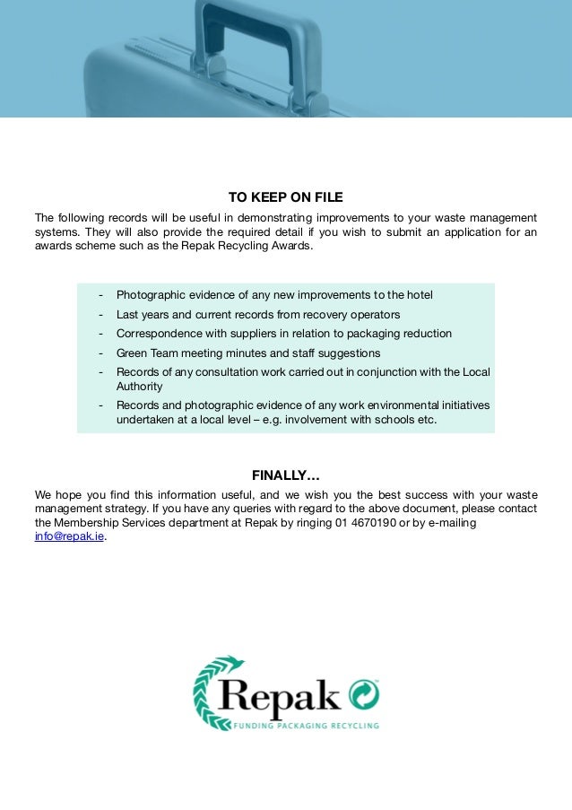 Waste management for hotels