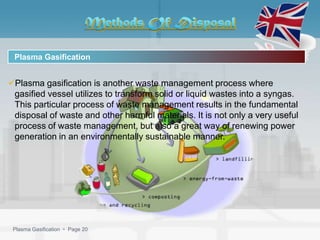 Plasma Gasification


Plasma gasification is another waste management process where
 gasified vessel utilizes to transform solid or liquid wastes into a syngas.
 This particular process of waste management results in the fundamental
 disposal of waste and other harmful materials. It is not only a very useful
 process of waste management, but also a great way of renewing power
 generation in an environmentally sustainable manner.




 Plasma Gasification  Page 20
 