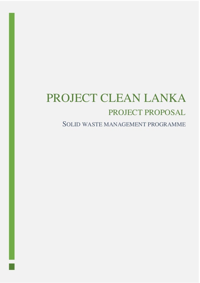 Waste Management Project Proposal For Sri Lanka