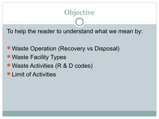 Waste Regulation and Permitting | PPT