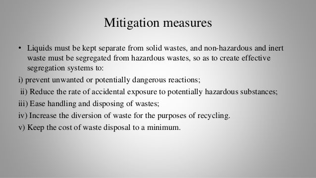 Wastes Prevention Classification Handling And Control Measures - 