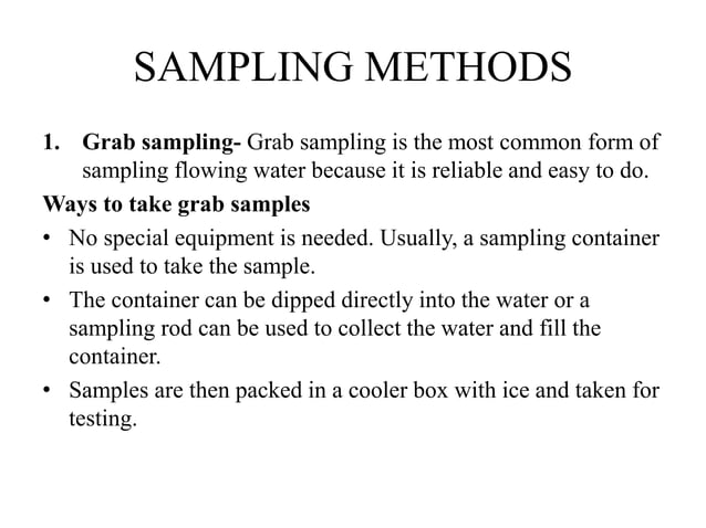 Waste water sampling and analysis | PPT