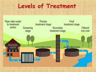 Activated sludge process
• Primary wastewater mixed with bacteria-rich (activated)
sludge and air or oxygen is pumped into...