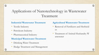 Waste water treatment using nanotecbnology .pptx