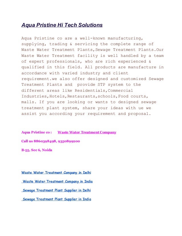 Waste water treatment company in delhi , Sewage Treatment Plant Supplier in India