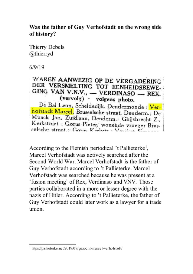 Was the father of Guy Verhofstadt on the wrong side of history? PDF