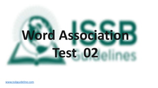www.issbguideline.com
Word Association
Test 02
 