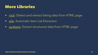 Python Packages for Web Data Extraction and Analysis | PPT