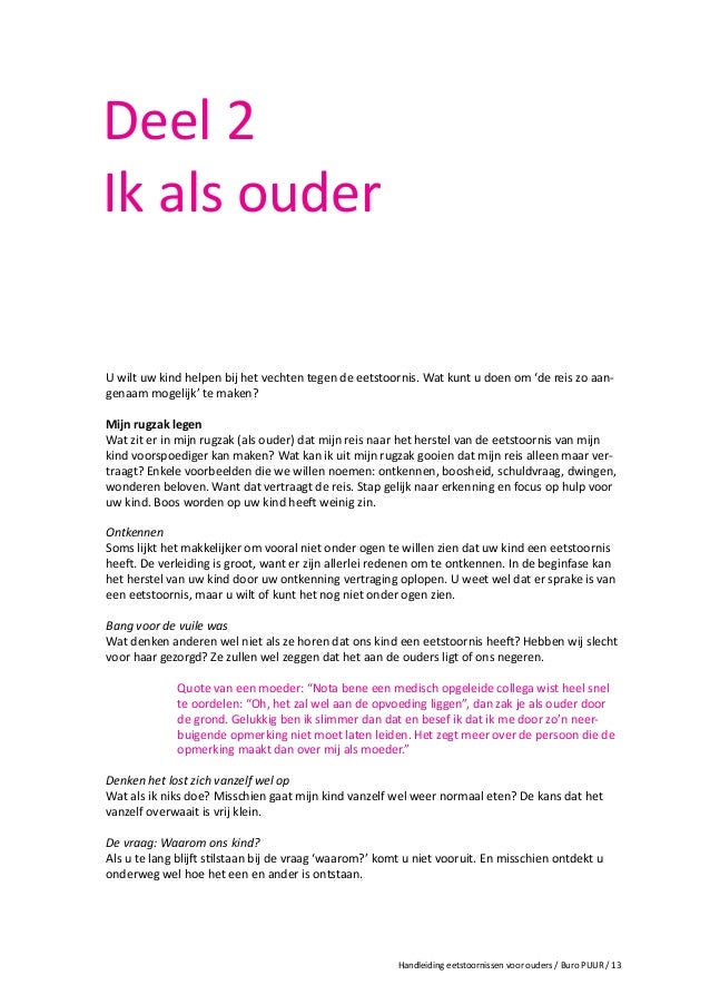 Wat Als Mijn Kind Een Eetstoornis Heeft Folder Voor Ouders Door Oud