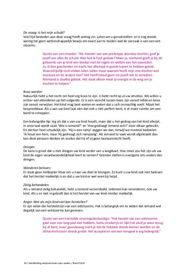 Wat Als Mijn Kind Een Eetstoornis Heeft Folder Voor Ouders Door Oud