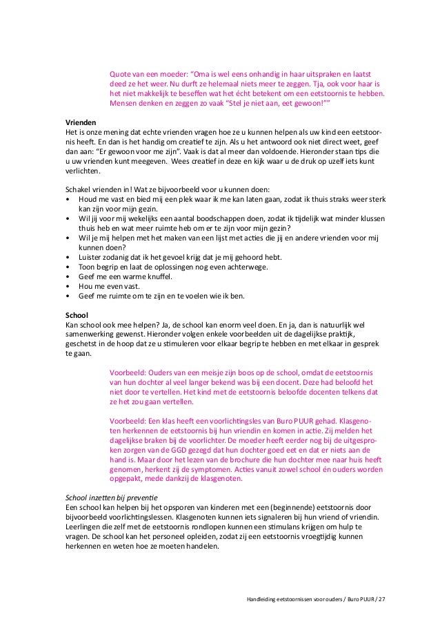 Wat Als Mijn Kind Een Eetstoornis Heeft Folder Voor Ouders Door Oud