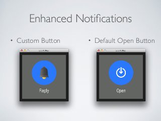 Enhanced Notifications 
• Custom Button • Default Open Button 
 