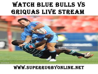 Watch Blue Bulls vs
Griquas live stream
WWW.superruGByonline.net
 