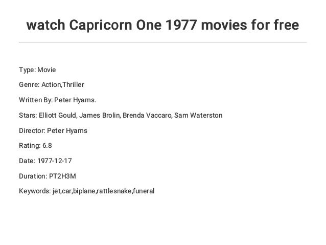 where to watch capricorn one where to watch capricorn one