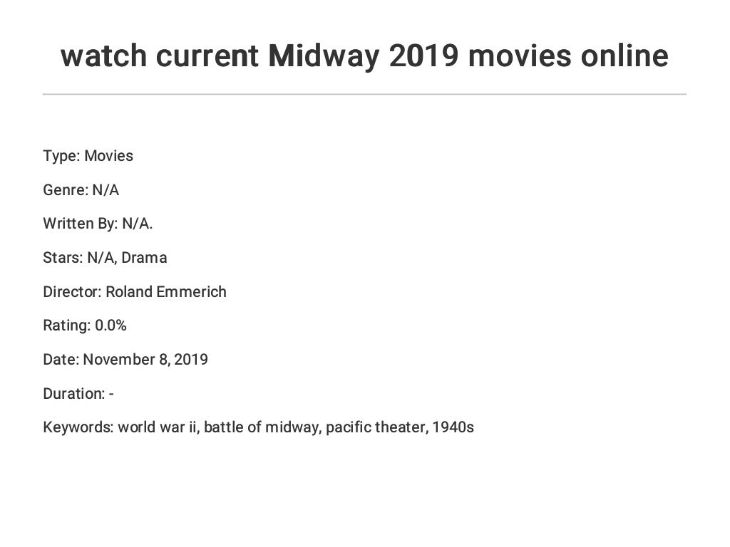 watch current Midway 2019 movies online