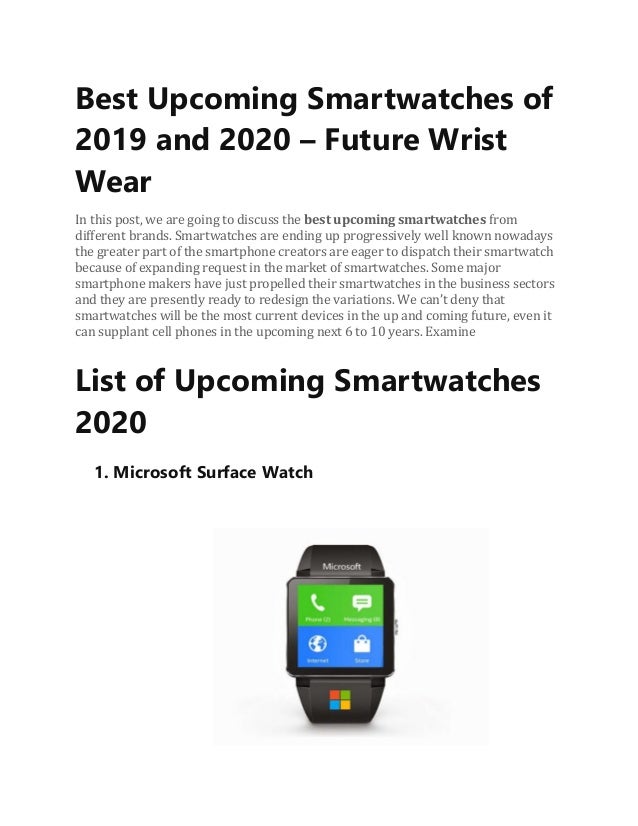 upcoming smartwatches for 2019