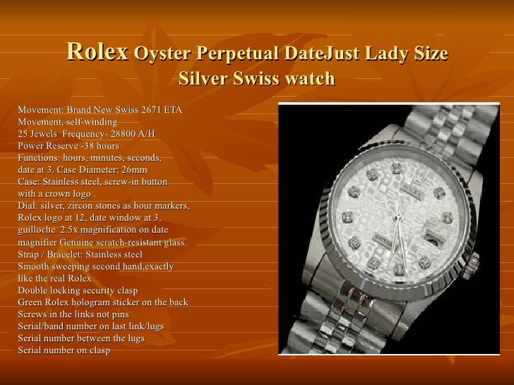 rolex back deville swiss made stainless steel