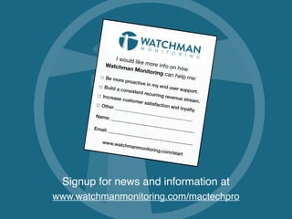 Watchman Monitoring Mactech Pro Quicktalk 2016