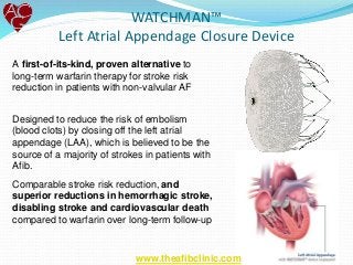 Watchman Device as an alternative to reduce strokes in patients with