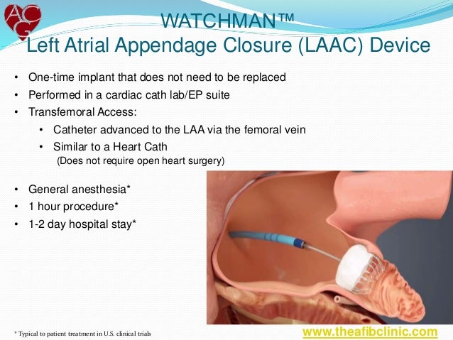 Watchman Cath Lab Watchman Device as an alternative to reduce strokes in patients with