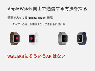 ˜ʤäƤ롰Digital TouchC
- åסġ֕å֤ͤ
WatchKitˤAPIϤʤ
Apple Watch ͬʿͨŤ뷽̽
 