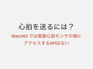 Ĥͤˤϣ
WatchKit Ǥֱĥ󥵤΂
APIϤʤ
 