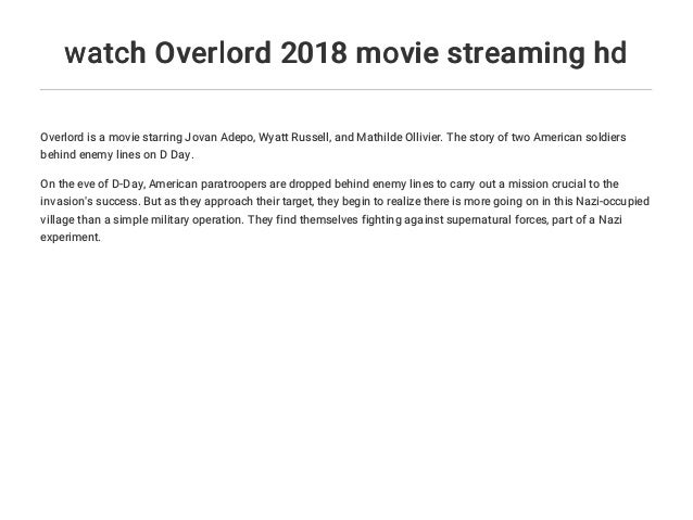 Overlord Movie Stream Overlord Movie Stream